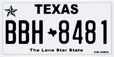 TX license plate BBH8481
