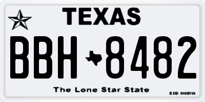 TX license plate BBH8482