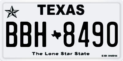 TX license plate BBH8490