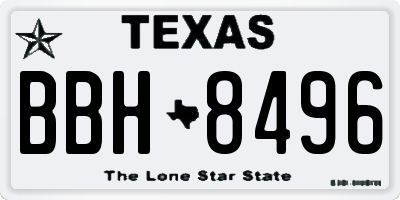 TX license plate BBH8496