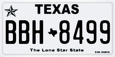 TX license plate BBH8499