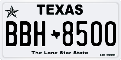 TX license plate BBH8500