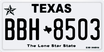 TX license plate BBH8503