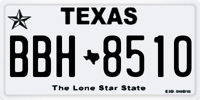 TX license plate BBH8510