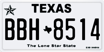 TX license plate BBH8514
