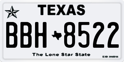 TX license plate BBH8522