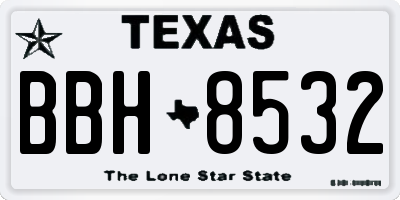 TX license plate BBH8532