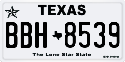 TX license plate BBH8539