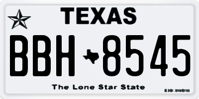 TX license plate BBH8545