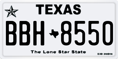 TX license plate BBH8550