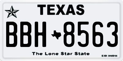 TX license plate BBH8563