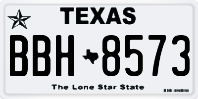 TX license plate BBH8573