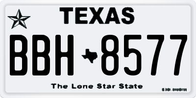 TX license plate BBH8577