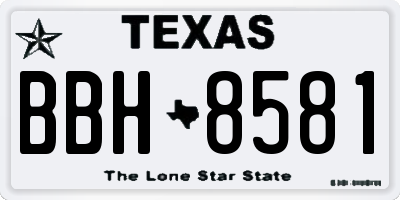TX license plate BBH8581