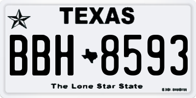 TX license plate BBH8593