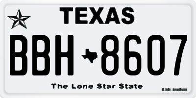 TX license plate BBH8607