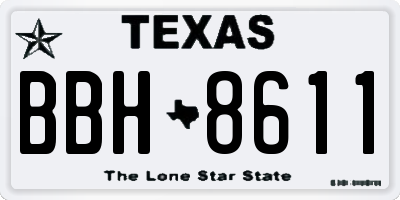 TX license plate BBH8611
