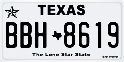 TX license plate BBH8619