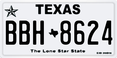 TX license plate BBH8624