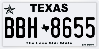TX license plate BBH8655
