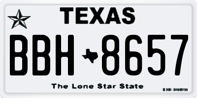 TX license plate BBH8657