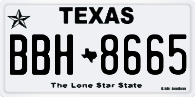 TX license plate BBH8665