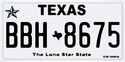 TX license plate BBH8675