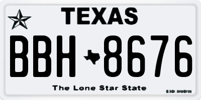 TX license plate BBH8676