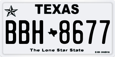 TX license plate BBH8677