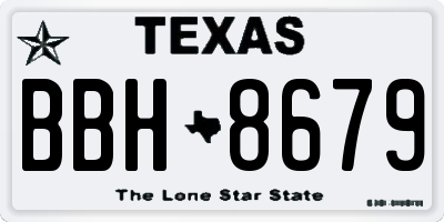 TX license plate BBH8679