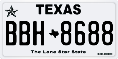 TX license plate BBH8688