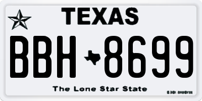 TX license plate BBH8699
