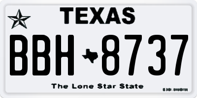 TX license plate BBH8737