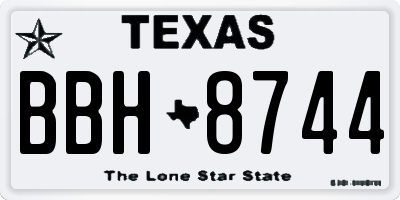 TX license plate BBH8744