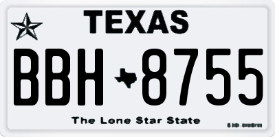 TX license plate BBH8755