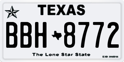 TX license plate BBH8772