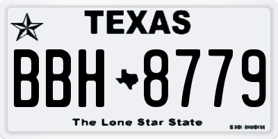 TX license plate BBH8779