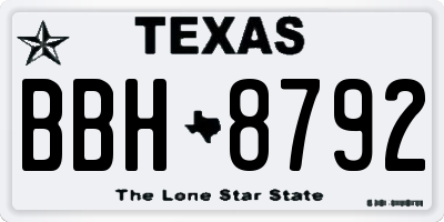 TX license plate BBH8792