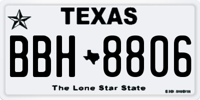 TX license plate BBH8806