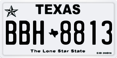 TX license plate BBH8813