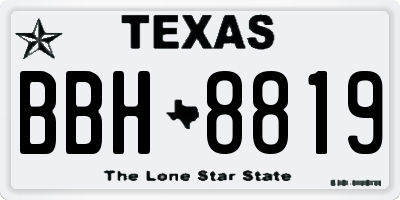 TX license plate BBH8819