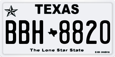 TX license plate BBH8820