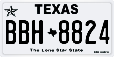 TX license plate BBH8824