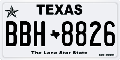 TX license plate BBH8826