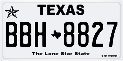 TX license plate BBH8827