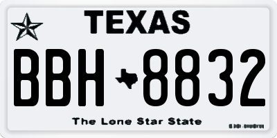 TX license plate BBH8832