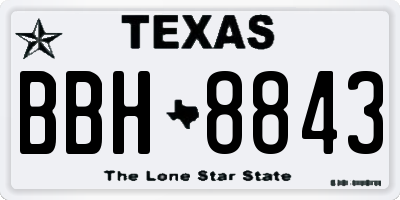 TX license plate BBH8843