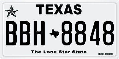 TX license plate BBH8848