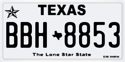 TX license plate BBH8853