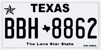 TX license plate BBH8862